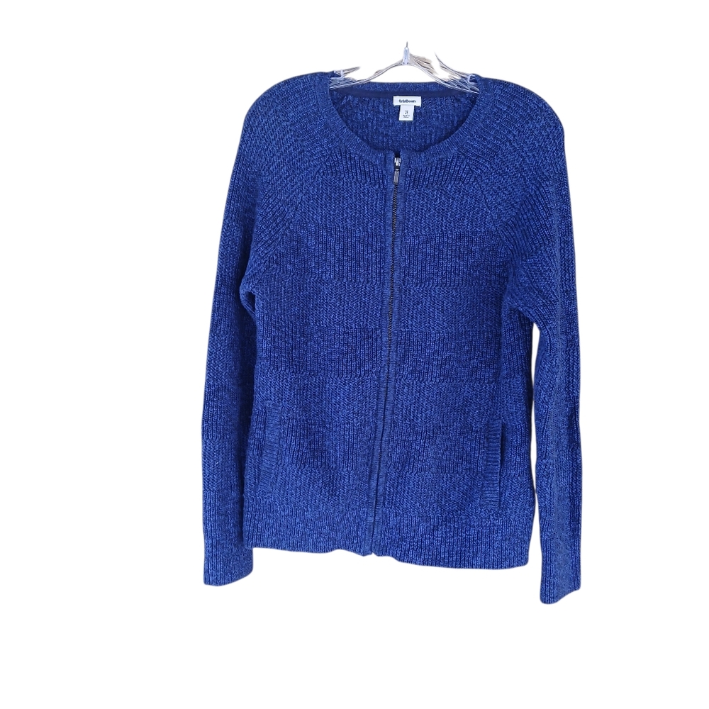 Eddie Bauer Blue Zip Up Cardigan Medium